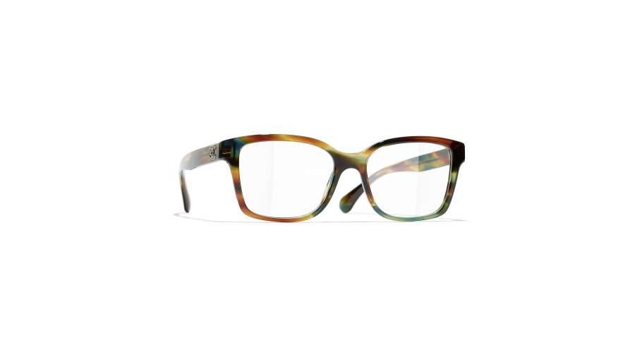 Brille CHANEL CH3451B 1735 53-17 Yellow Brown Striped auf Lager