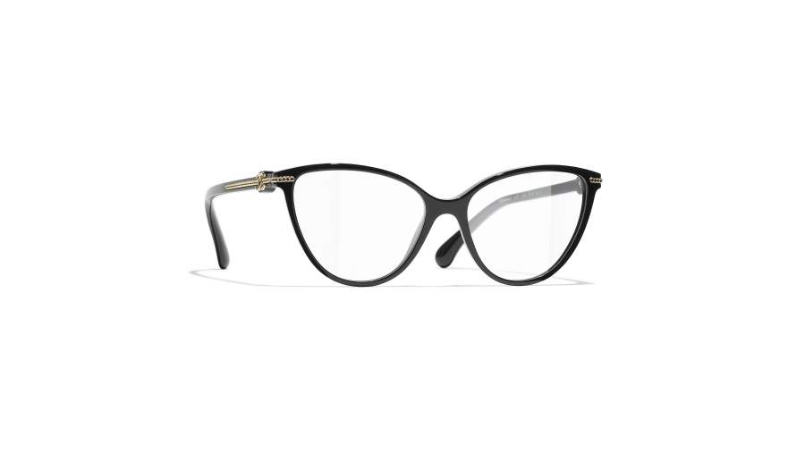 Brille CHANEL Chaîne CH3457 C622 55-16 Schwarz auf Lager